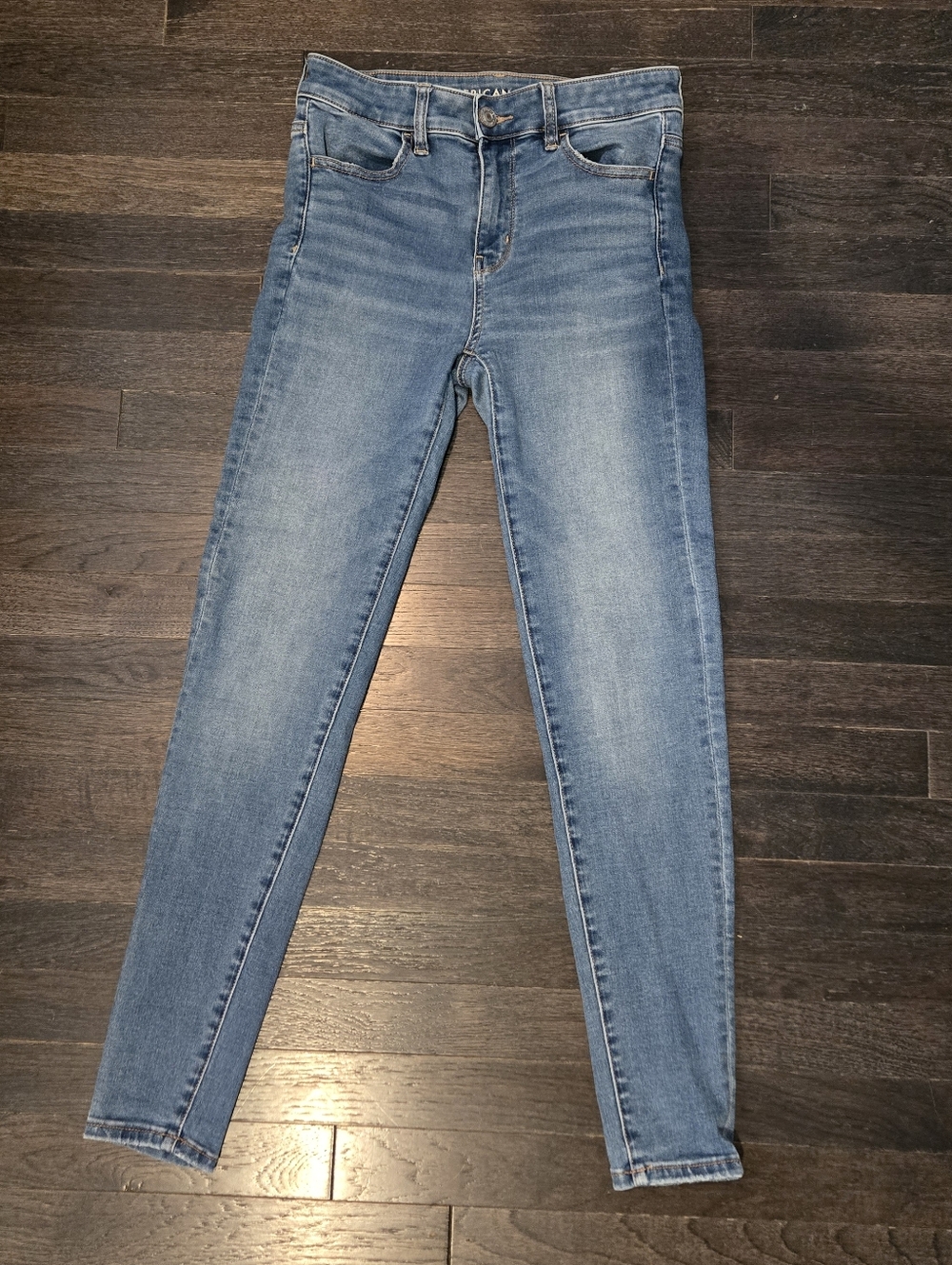 American Eagle Hi-Rise Jegging Light Wash Skinny Jeans SZ 4 Regular